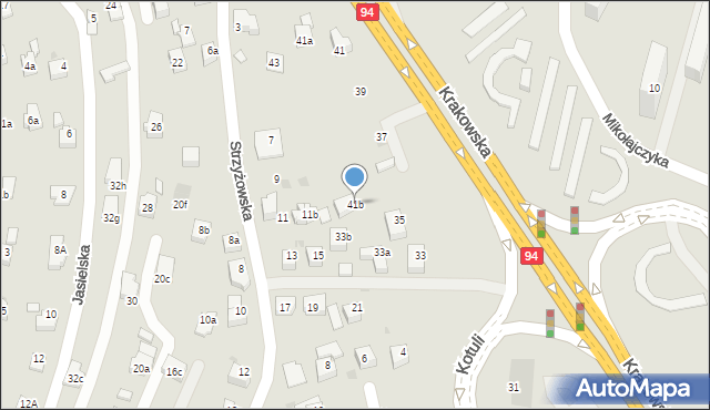 Rzeszów, Krakowska, 41b, mapa Rzeszów