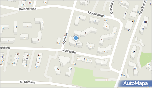 Rzeszów, Krynicka, 2, mapa Rzeszów