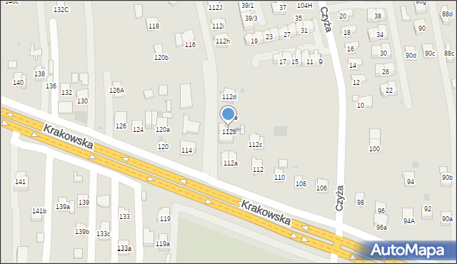 Rzeszów, Krakowska, 112b, mapa Rzeszów