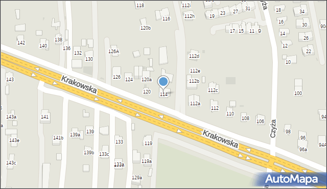 Rzeszów, Krakowska, 114, mapa Rzeszów