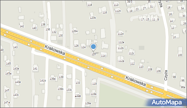 Rzeszów, Krakowska, 120, mapa Rzeszów