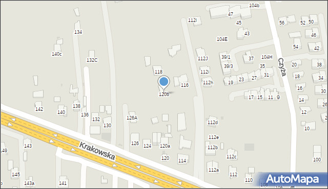 Rzeszów, Krakowska, 120b, mapa Rzeszów
