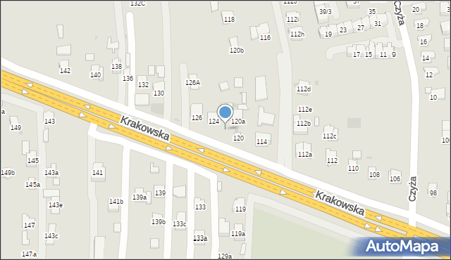 Rzeszów, Krakowska, 122, mapa Rzeszów