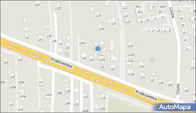 Rzeszów, Krakowska, 122a, mapa Rzeszów