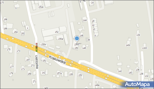 Rzeszów, Krakowska, 150C, mapa Rzeszów