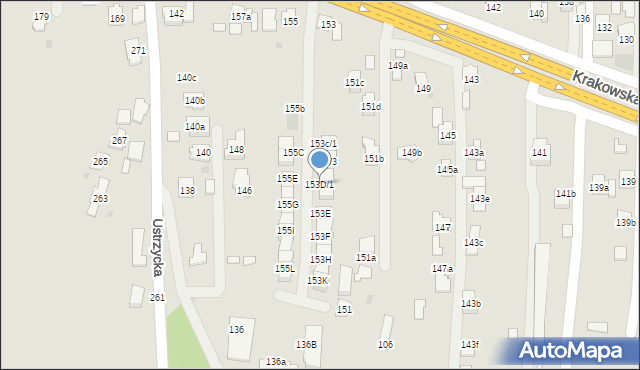 Rzeszów, Krakowska, 153D/1, mapa Rzeszów