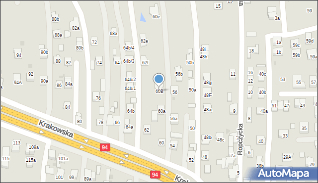 Rzeszów, Krakowska, 60B, mapa Rzeszów