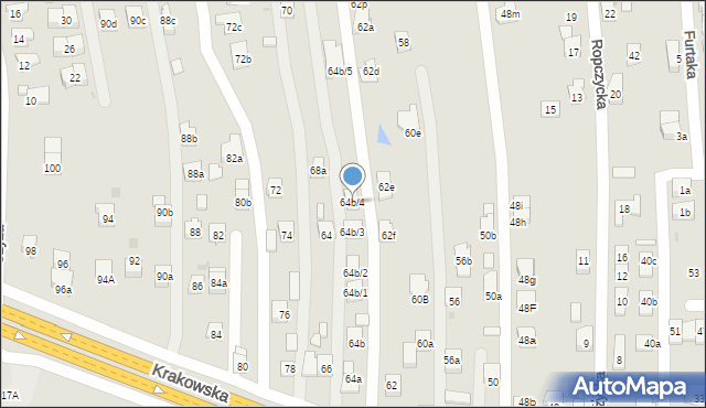 Rzeszów, Krakowska, 64b/4, mapa Rzeszów