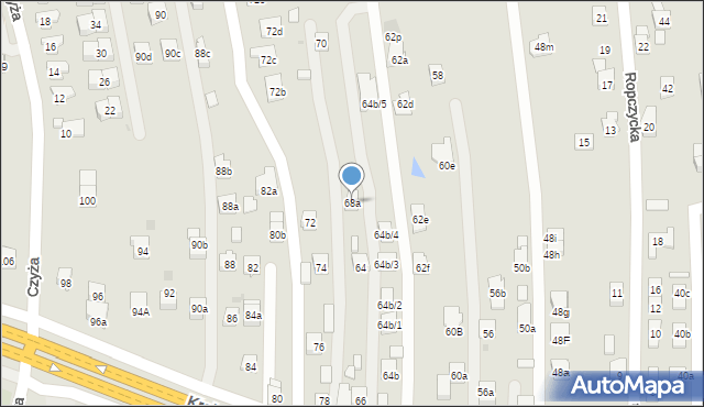 Rzeszów, Krakowska, 68a, mapa Rzeszów