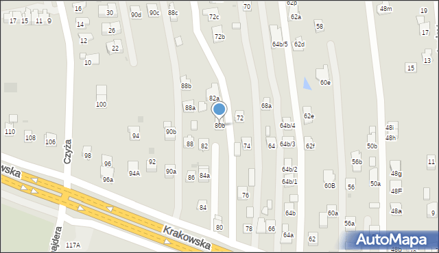 Rzeszów, Krakowska, 80b, mapa Rzeszów