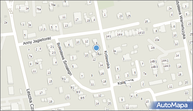 Rzeszów, Królewska, 8a, mapa Rzeszów