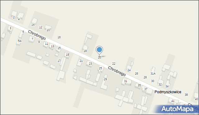 Sączów, Króla Bolesława Chrobrego, 20, mapa Sączów