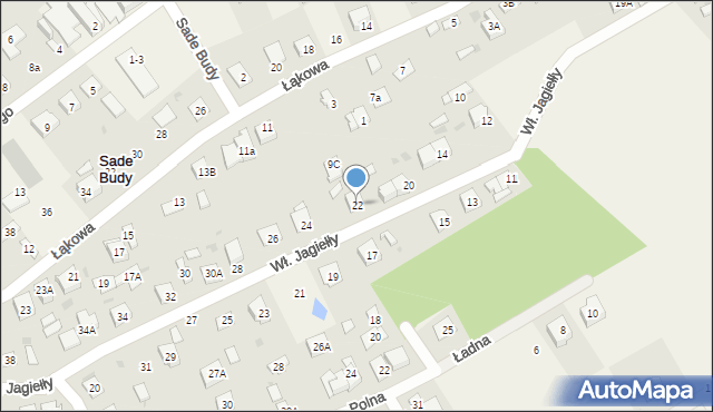 Sade Budy, Króla Władysława Jagiełły, 22, mapa Sade Budy