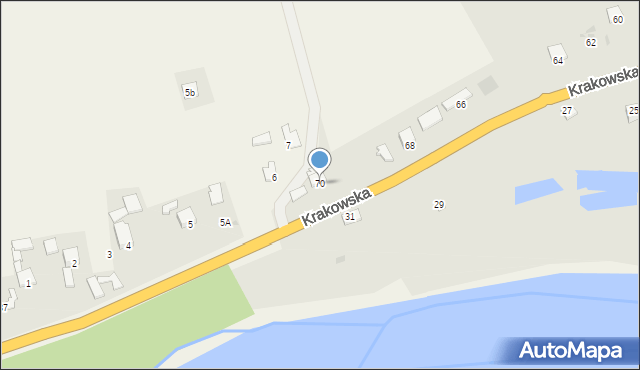 Sandomierz, Krakowska, 70, mapa Sandomierza