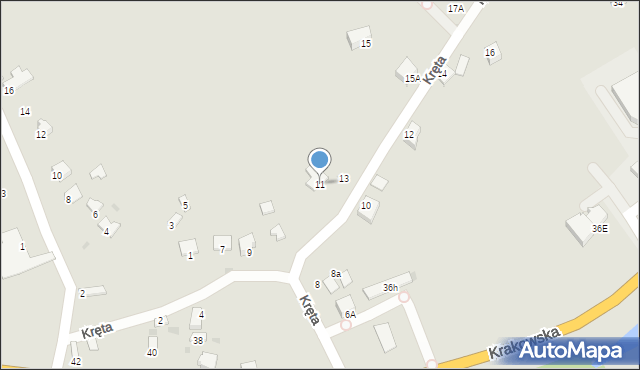 Sandomierz, Kręta, 11, mapa Sandomierza
