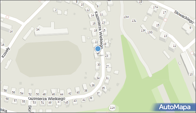 Sandomierz, Króla Kazimierza Wielkiego, 28, mapa Sandomierza