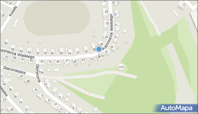 Sandomierz, Króla Kazimierza Wielkiego, 39, mapa Sandomierza