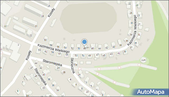 Sandomierz, Króla Kazimierza Wielkiego, 48, mapa Sandomierza