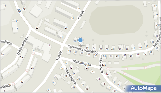 Sandomierz, Króla Kazimierza Wielkiego, 58, mapa Sandomierza