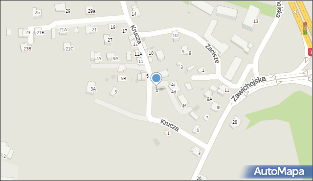 Sandomierz, Krucza, 4, mapa Sandomierza