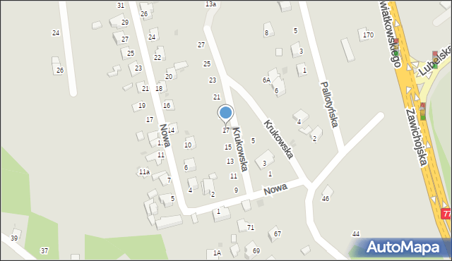 Sandomierz, Krukowska, 17, mapa Sandomierza