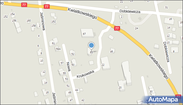 Sandomierz, Krukowska, 63, mapa Sandomierza