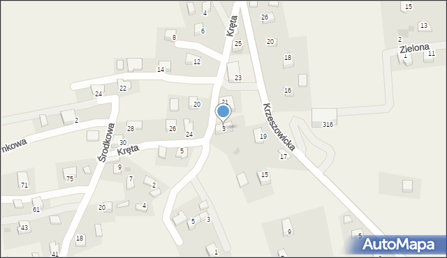 Sanka, Kręta, 3, mapa Sanka