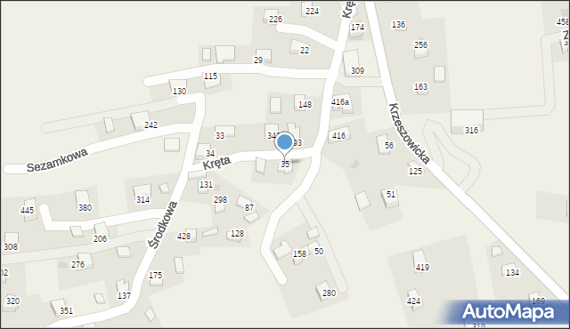 Sanka, Kręta, 5, mapa Sanka