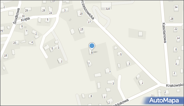 Sanka, Krzeszowicka, 9, mapa Sanka