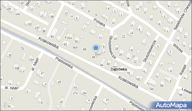 Sanok, Krakowska, 86, mapa Sanok