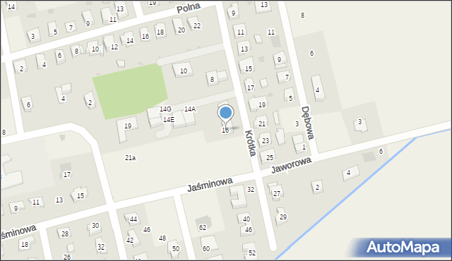 Serby, Krótka, 16, mapa Serby