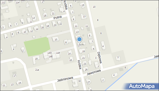 Serby, Krótka, 17, mapa Serby