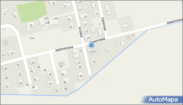 Serby, Krótka, 27, mapa Serby