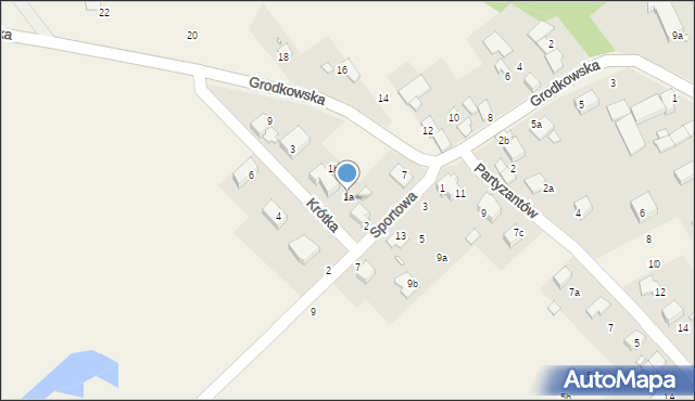 Sidzina, Krótka, 1a, mapa Sidzina