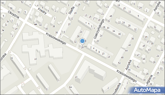 Siedlce, Kraszewskiego Józefa Ignacego, 14, mapa Siedlce