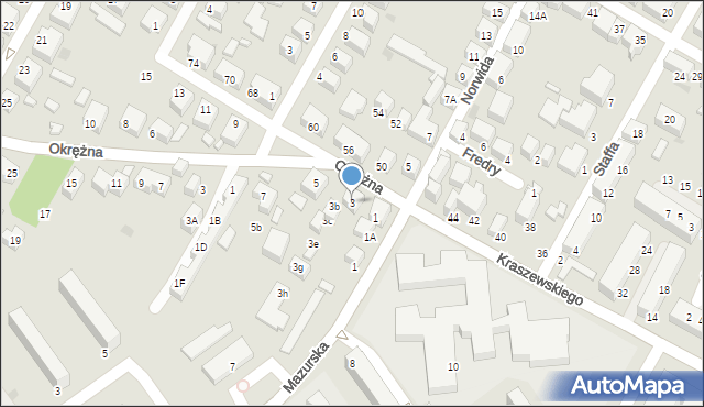 Siedlce, Kraszewskiego Józefa Ignacego, 3, mapa Siedlce