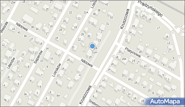 Siedlce, Kruszcowa, 17, mapa Siedlce