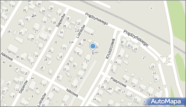 Siedlce, Kruszcowa, 31, mapa Siedlce