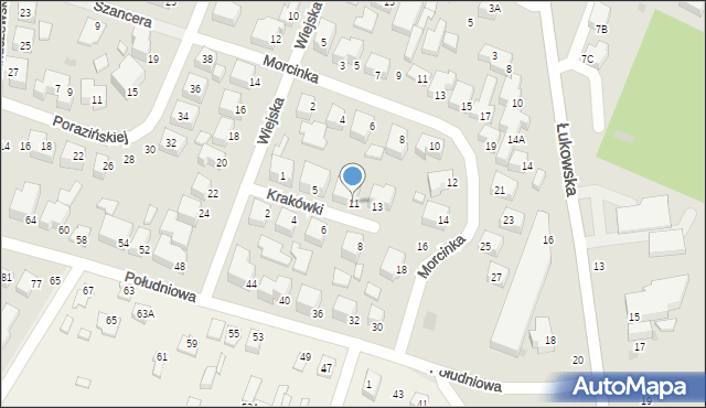 Siedlce, Krakówki Bronisława, 11, mapa Siedlce
