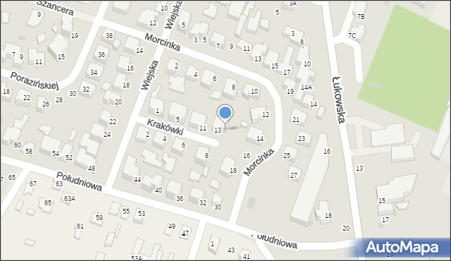 Siedlce, Krakówki Bronisława, 15, mapa Siedlce