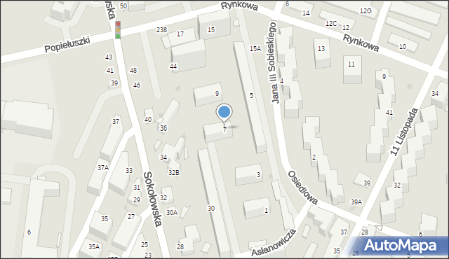 Siedlce, Króla Jana III Sobieskiego, 7, mapa Siedlce