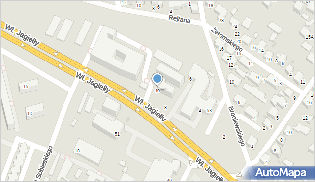 Siedlce, Króla Władysława Jagiełły, 10, mapa Siedlce