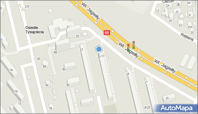 Siedlce, Króla Władysława Jagiełły, 21, mapa Siedlce