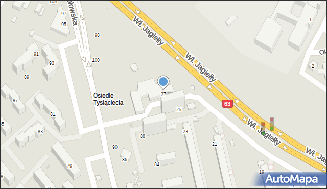 Siedlce, Króla Władysława Jagiełły, 27, mapa Siedlce