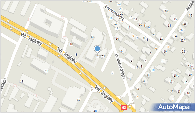 Siedlce, Króla Władysława Jagiełły, 4, mapa Siedlce