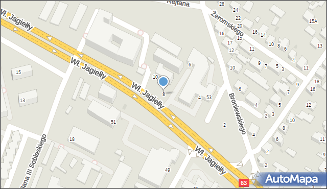 Siedlce, Króla Władysława Jagiełły, 8, mapa Siedlce