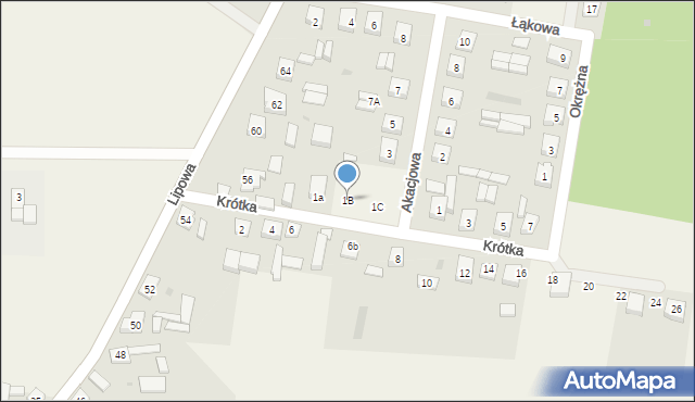 Siedlec, Krótka, 1B, mapa Siedlec