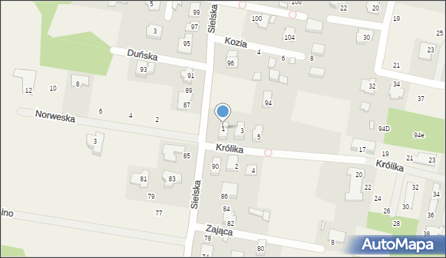 Siedliska, Królika, 1, mapa Siedliska