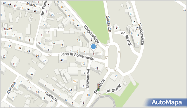 Siemianowice Śląskie, Króla Jana III Sobieskiego, 1, mapa Siemianowice Śląskie