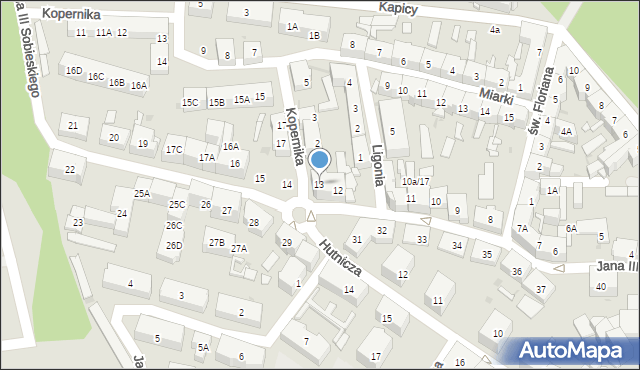 Siemianowice Śląskie, Króla Jana III Sobieskiego, 13, mapa Siemianowice Śląskie